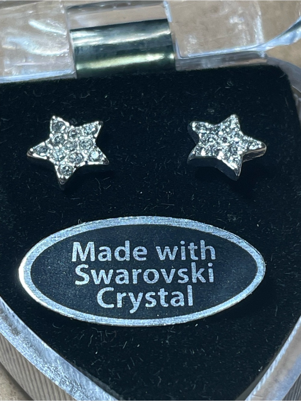Swarovski Silver Crystal Star Stud Earrings